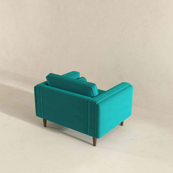 Amber Teal Velvet Lounge Chair Image 3