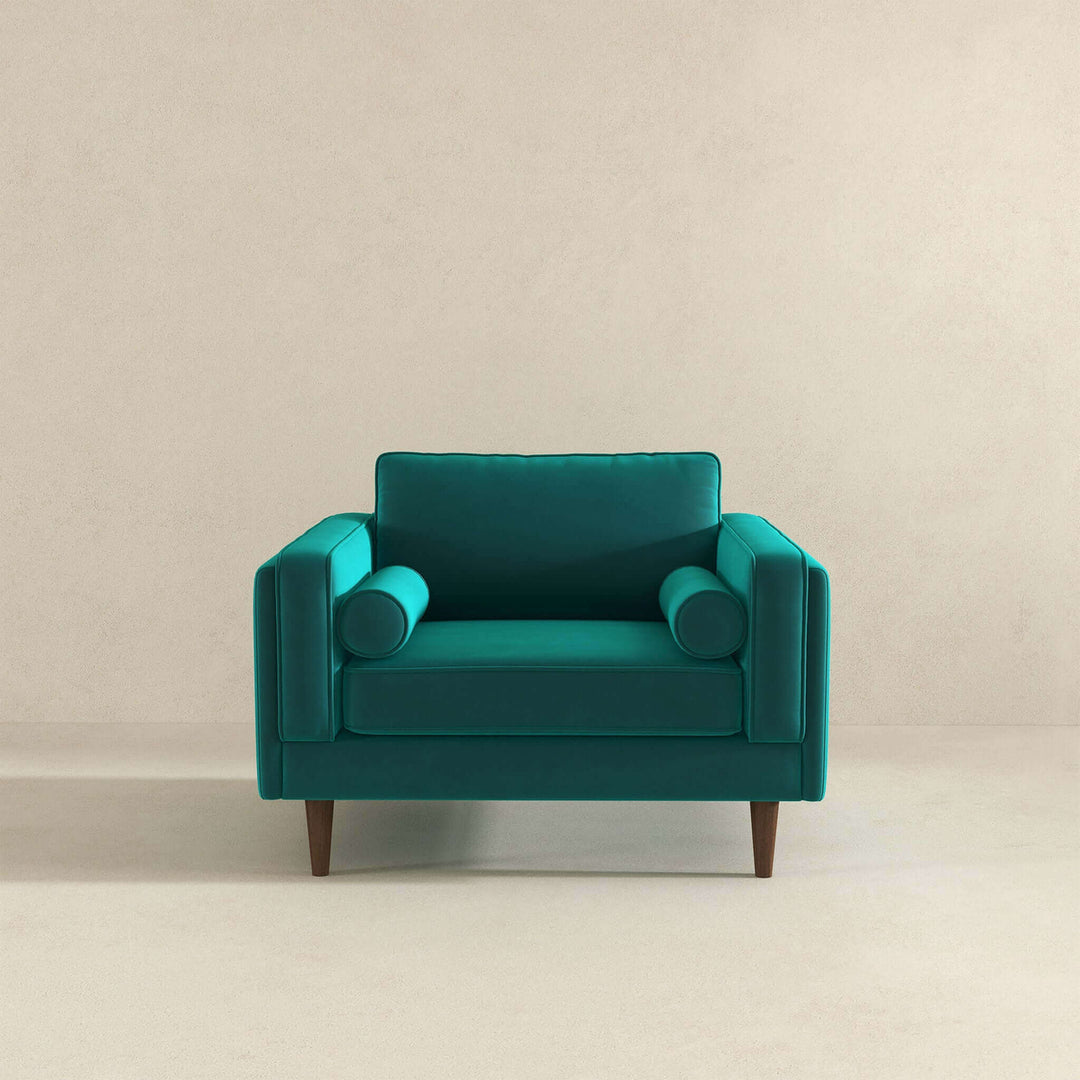 Amber Teal Velvet Lounge Chair Image 6