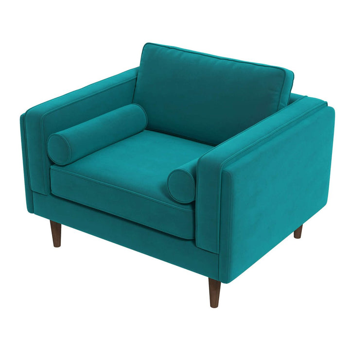 Amber Teal Velvet Lounge Chair Image 7