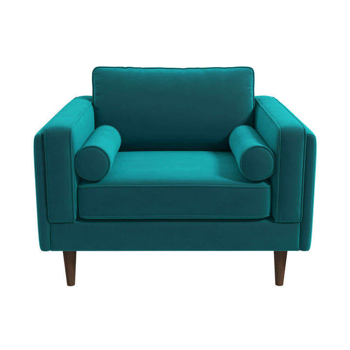 Amber Teal Velvet Lounge Chair Image 8