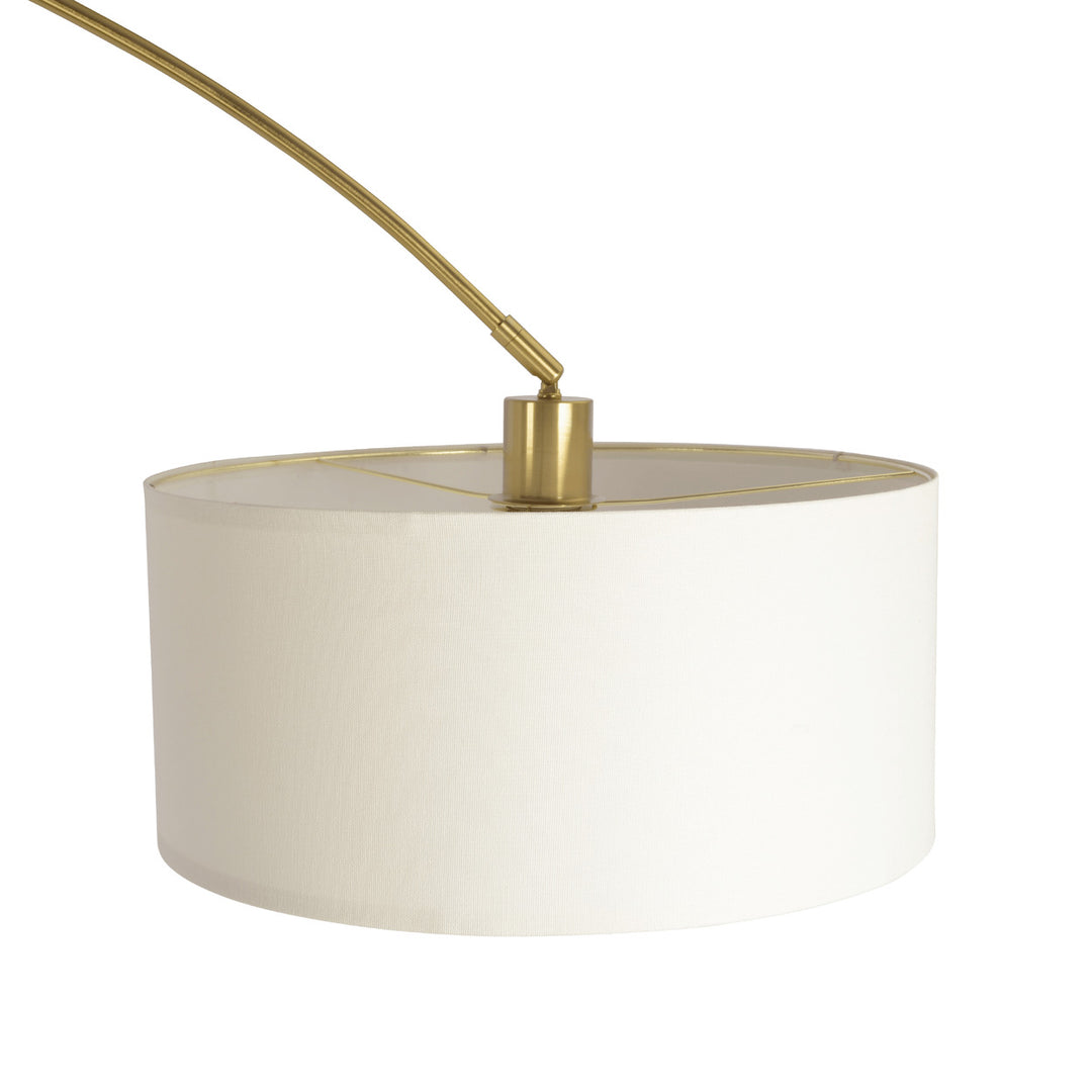 Ambient Arch Gold Brass Floor Lamp with Large Linen Shade Image 4