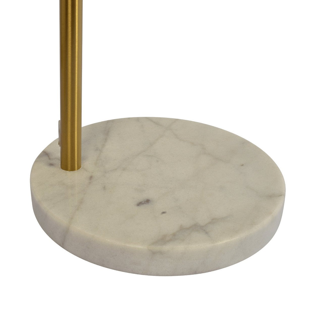 Ambient Arch Gold Brass Floor Lamp with Large Linen Shade Image 5