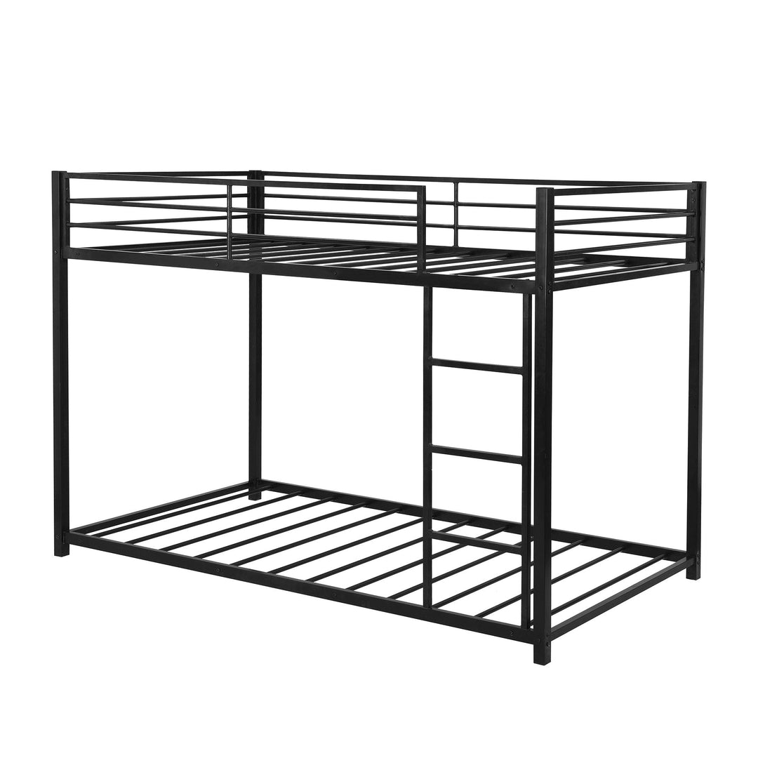 Black Twin Over Twin Metal Low Bunk Bed Image 5