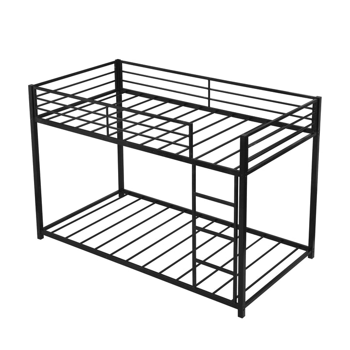 Black Twin Over Twin Metal Low Bunk Bed Image 6