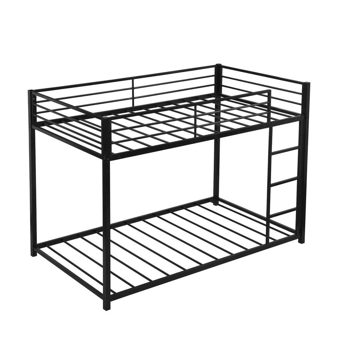 Black Twin Over Twin Metal Low Bunk Bed Image 7