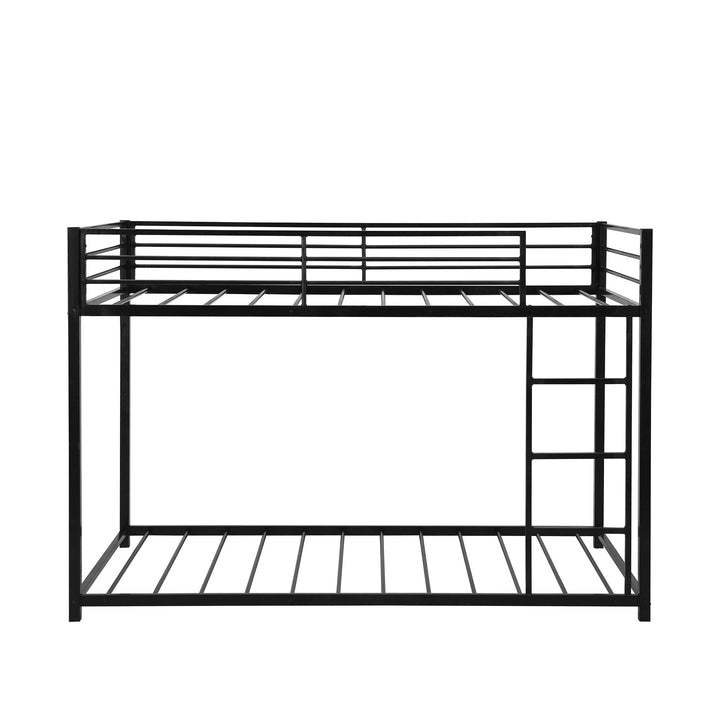 Black Twin Over Twin Metal Low Bunk Bed Image 8