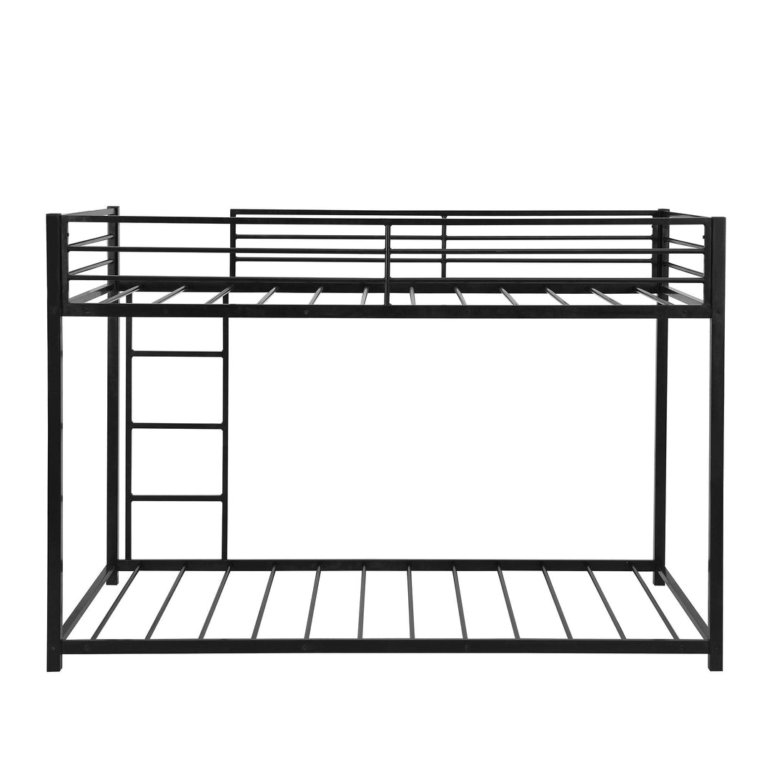 Black Twin Over Twin Metal Low Bunk Bed Image 9