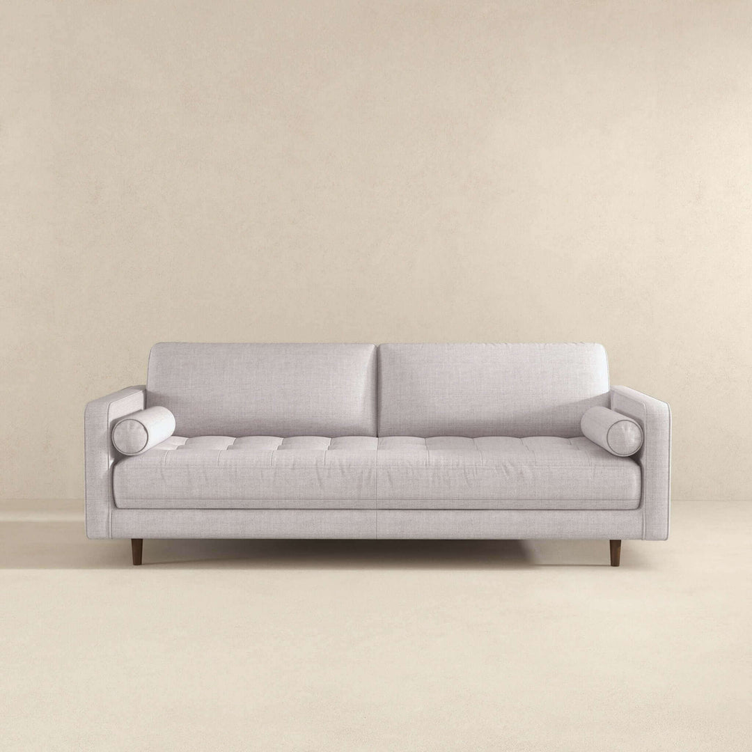 Anthony Light Grey Pillow Back Fabric Sofa Image 3