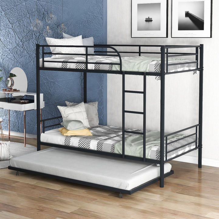 Black Twin over Twin Traditional Steel Bunk Bed Image 1