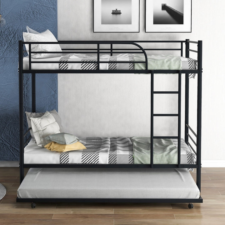 Black Twin over Twin Traditional Steel Bunk Bed Image 2