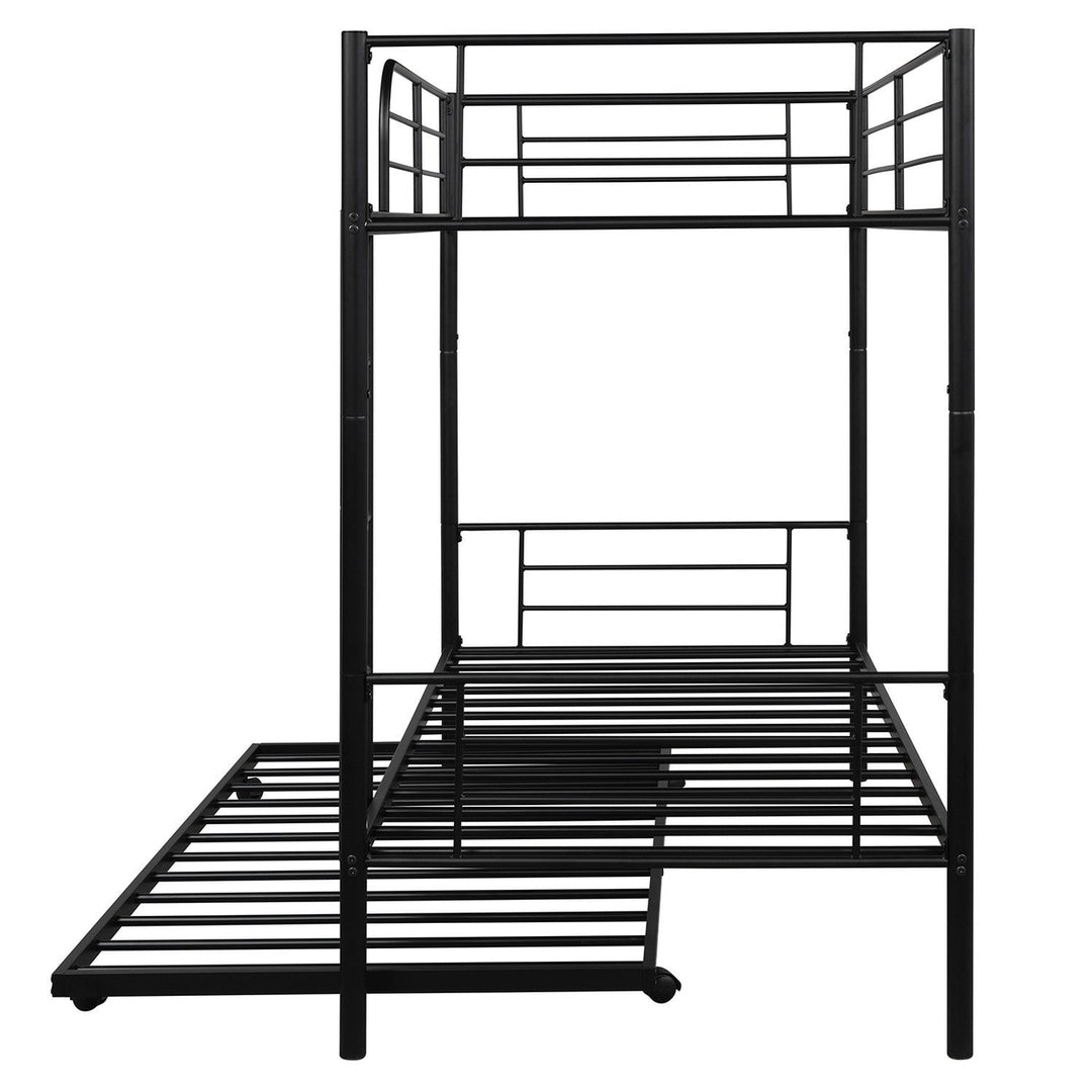 Black Twin over Twin Traditional Steel Bunk Bed Image 3