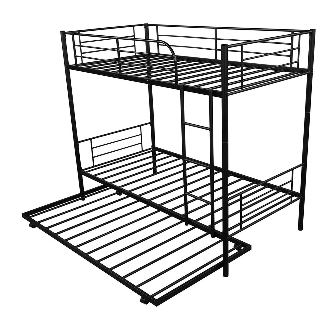 Black Twin over Twin Traditional Steel Bunk Bed Image 6