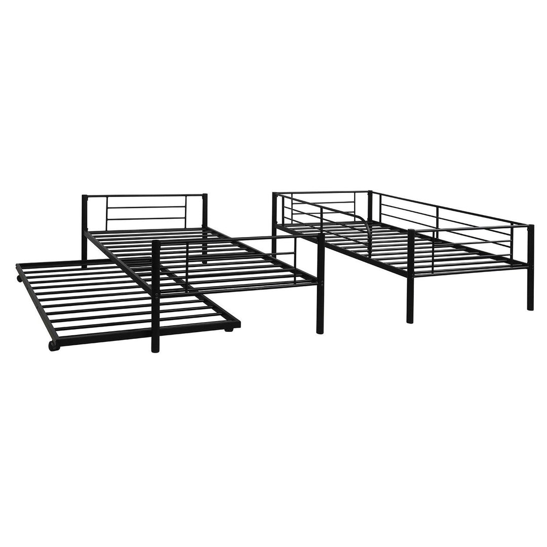 Black Twin over Twin Traditional Steel Bunk Bed Image 8