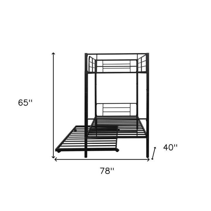 Black Twin over Twin Traditional Steel Bunk Bed Image 10