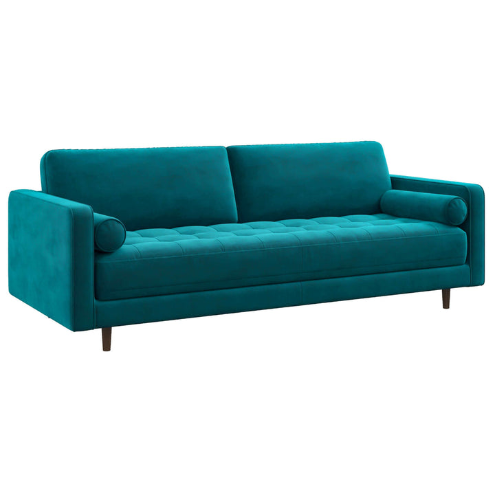 Anthony Teal Velvet Sofa Image 3