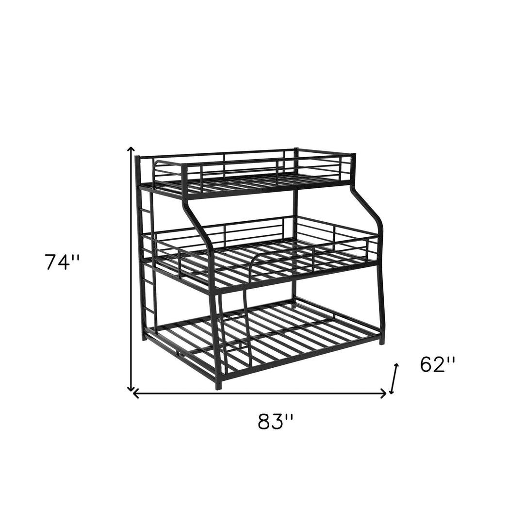 Black Twin XL over Full XL over Queen Size Bunk Bed Image 10