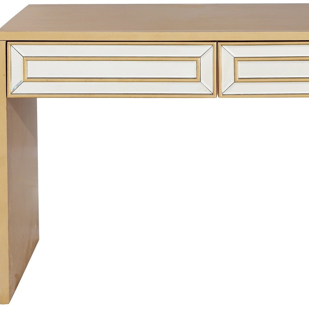 Antiqued Gold Finish Console Table Image 3