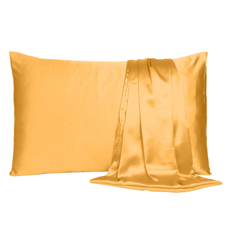 Apricot Dreamy Silky Satin King Size Pillowcase Image 1