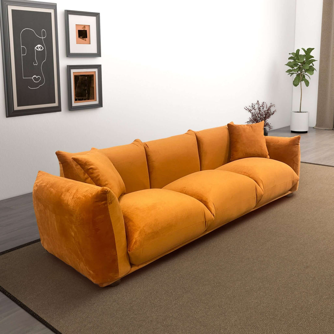 Arlo Burnt Orange Velvet Sofa Image 2