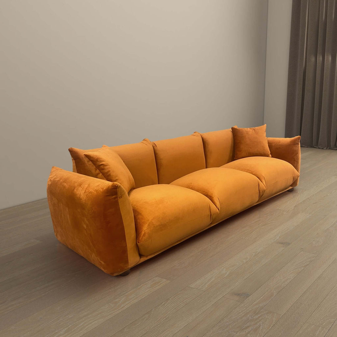 Arlo Burnt Orange Velvet Sofa Image 3