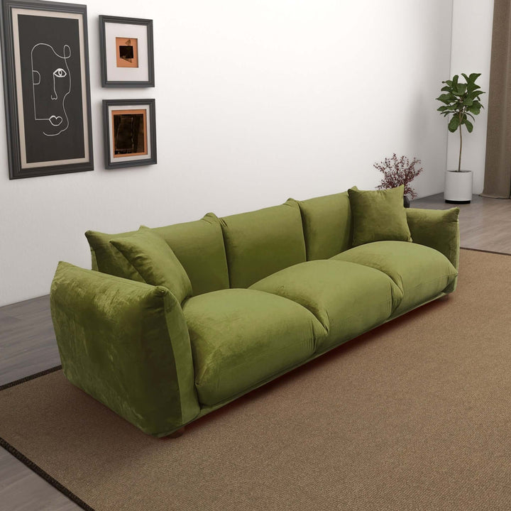 Arlo Olive Green Velvet Sofa Image 2