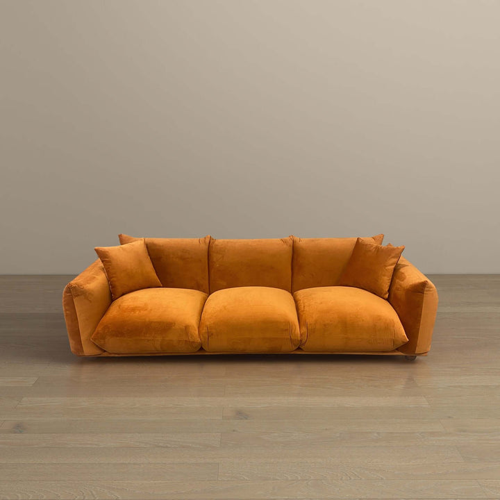 Arlo Burnt Orange Velvet Sofa Image 4