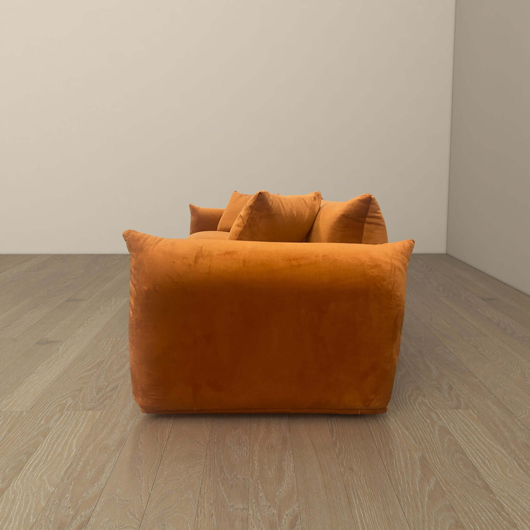 Arlo Burnt Orange Velvet Sofa Image 6