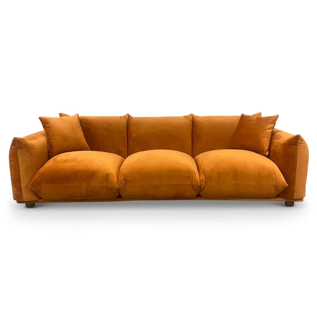 Arlo Burnt Orange Velvet Sofa Image 8