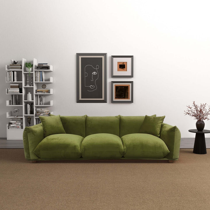 Arlo Olive Green Velvet Sofa Image 5