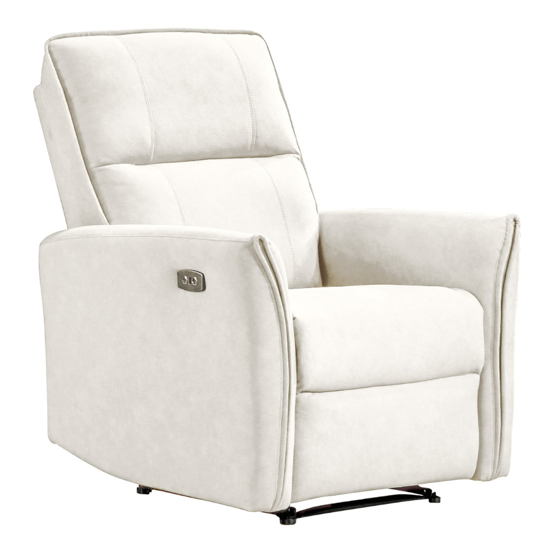 Asheville Cream Suede Recliner Chair Image 1