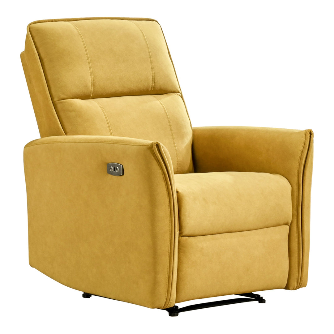 Asheville Dark Yellow Suede Recliner Chair Image 1