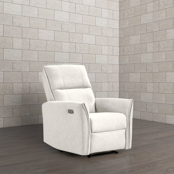 Asheville Cream Suede Recliner Chair Image 6