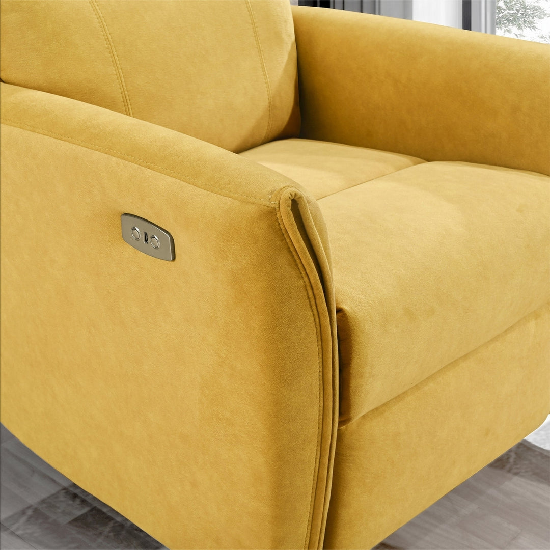 Asheville Dark Yellow Suede Recliner Chair Image 4