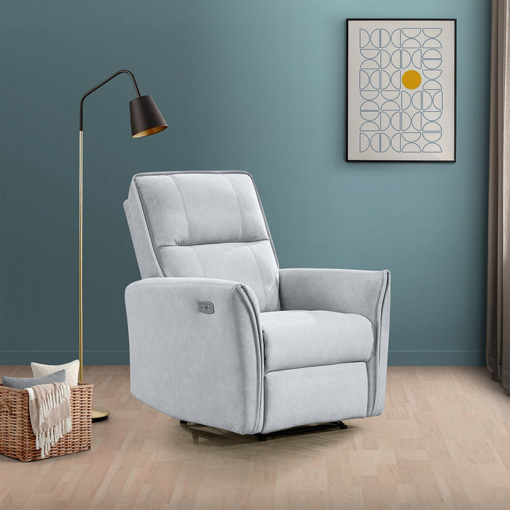 Asheville Grey Suede Recliner Chair Image 4