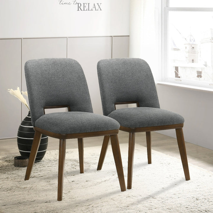 Blake Dark Grey Fabric Dining Chair (Set Of 2) Image 3