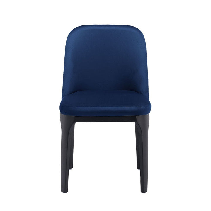 Blue And Black Velvet and Metal Dining Side Chair Image 1