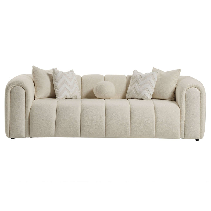 Beatrice Modern Tufted Ivory Boucle Sofa Image 1