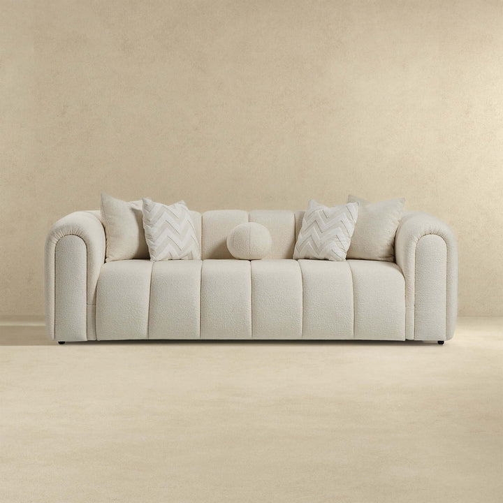 Beatrice Modern Tufted Ivory Boucle Sofa Image 4