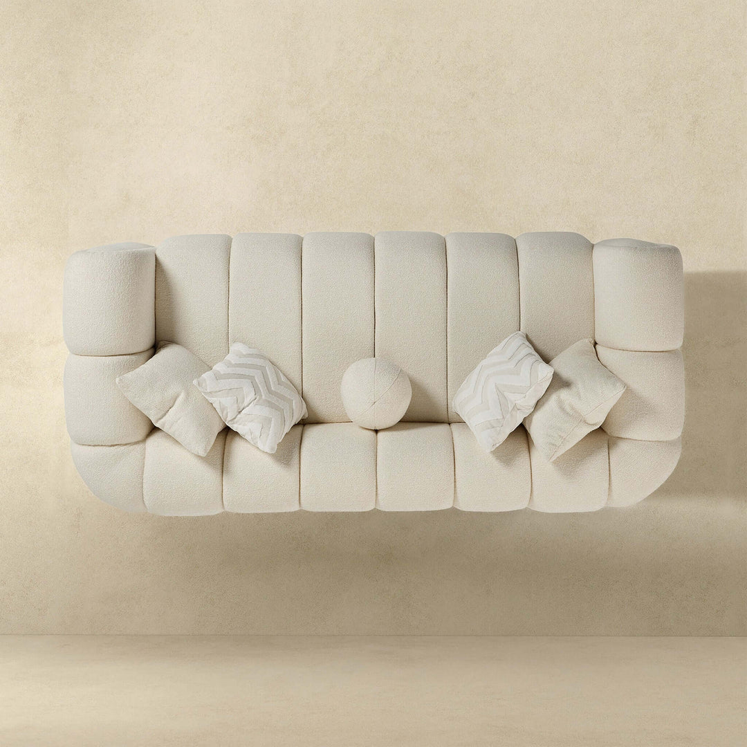 Beatrice Modern Tufted Ivory Boucle Sofa Image 5