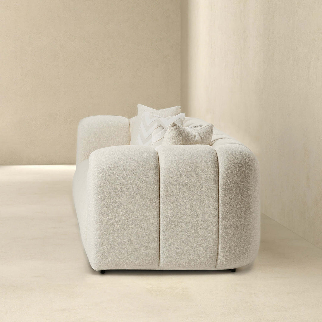 Beatrice Modern Tufted Ivory Boucle Sofa Image 6