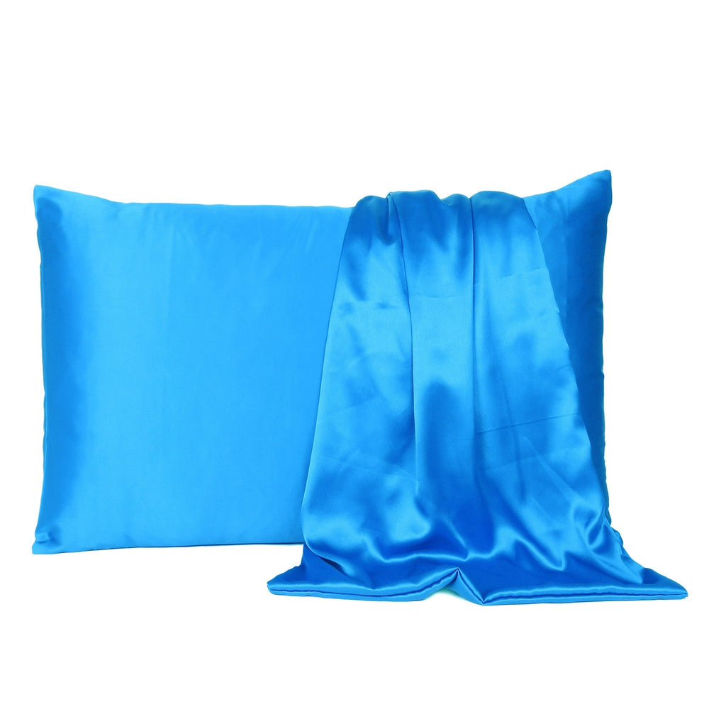 Blue Dreamy Set Of 2 Silky Satin Standard Pillowcases Image 2