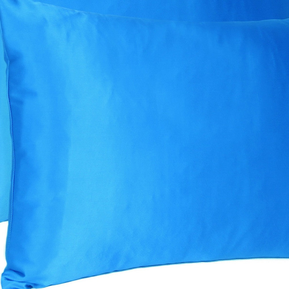 Blue Dreamy Set Of 2 Silky Satin Standard Pillowcases Image 8