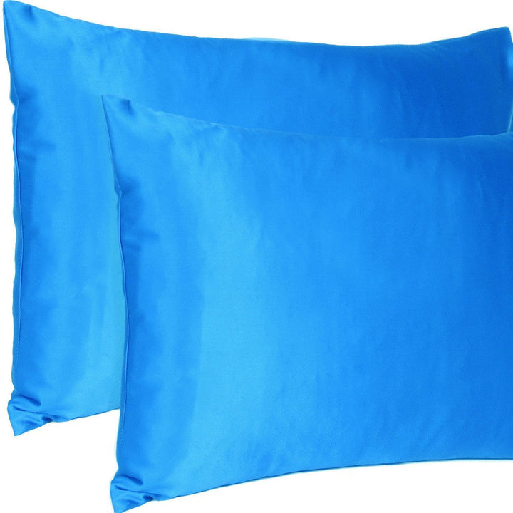 Blue Dreamy Set Of 2 Silky Satin Standard Pillowcases Image 9