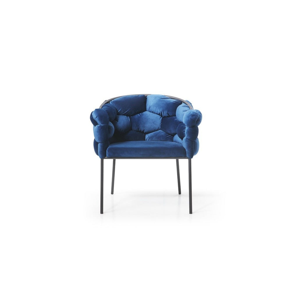 Blue Geo Velvet and Black Velvet Dining Chair Image 2