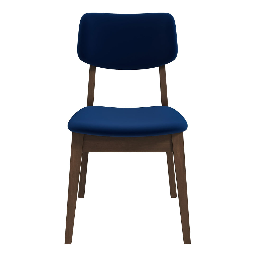 Blue Velvet Solid Back Side Chair (Set Of 2) Image 1