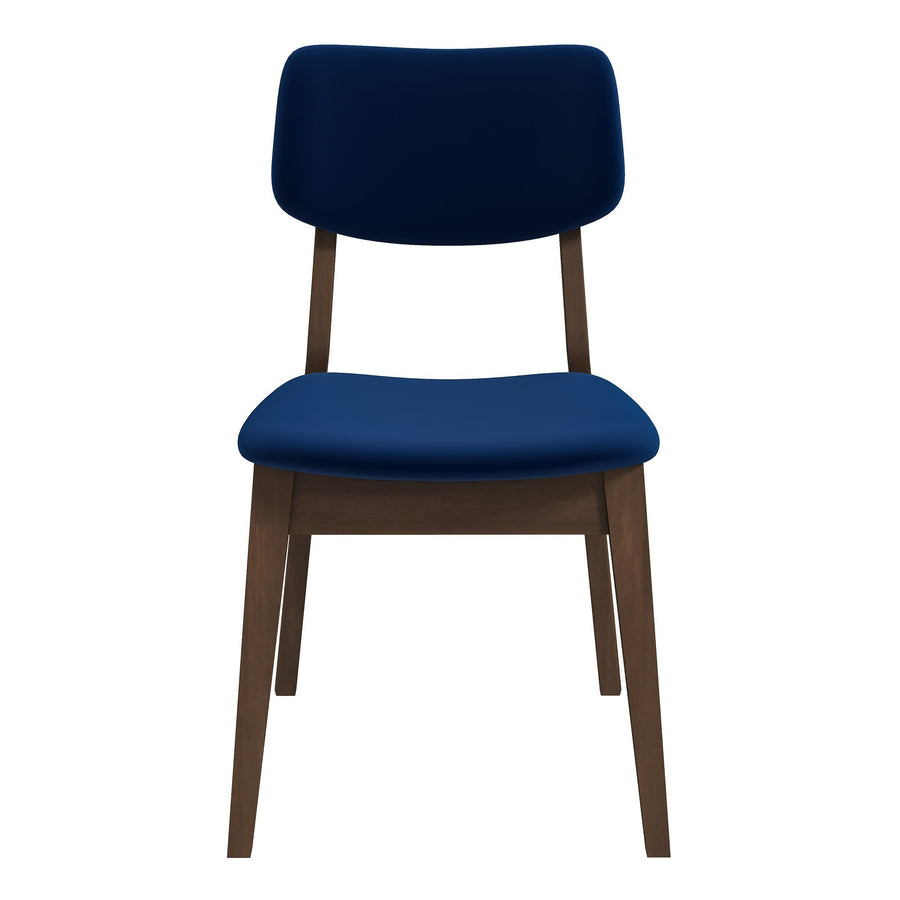 Blue Velvet Solid Back Side Chair (Set Of 2) Image 1