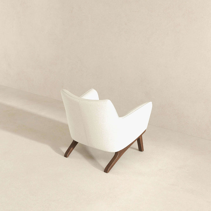 Brayden Mid Century Modern Beige Boucle Armchair Image 6