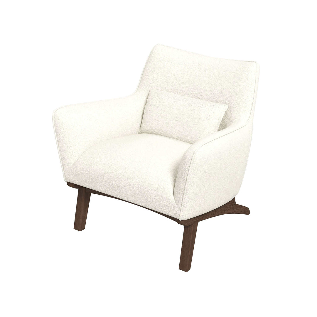 Brayden Mid Century Modern Beige Boucle Armchair Image 7