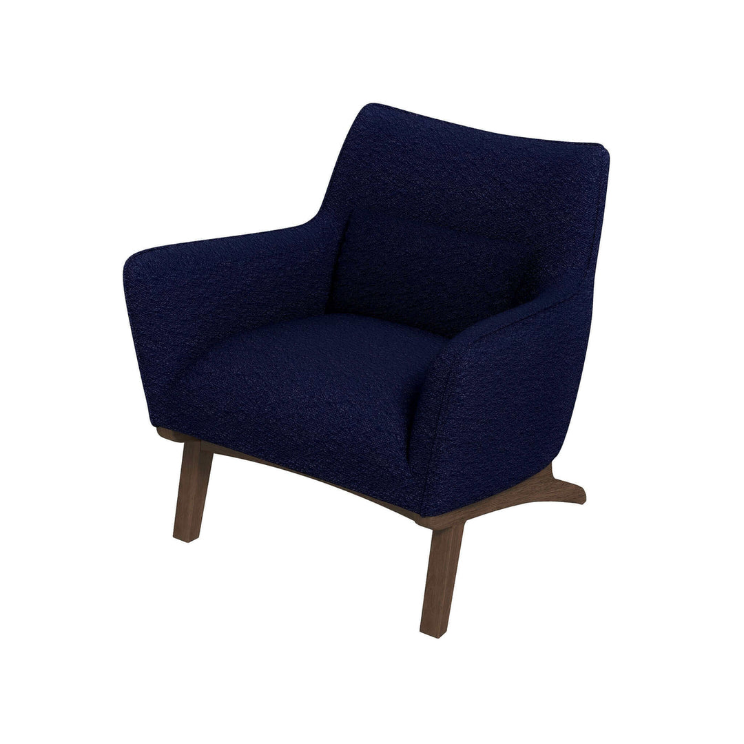 Brayden Mid Century Modern Dark Blue Boucle Armchair Image 7