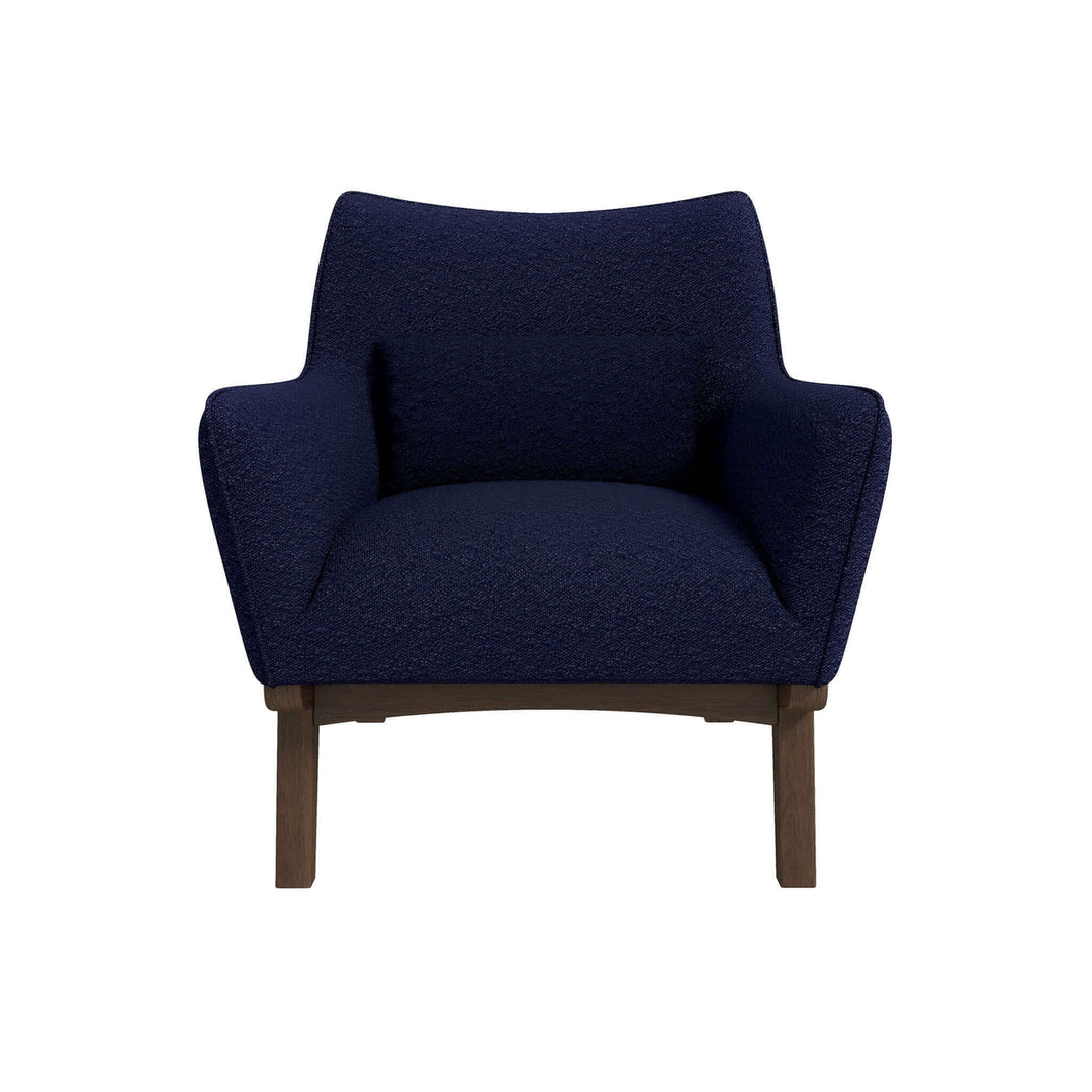 Brayden Mid Century Modern Dark Blue Boucle Armchair Image 8